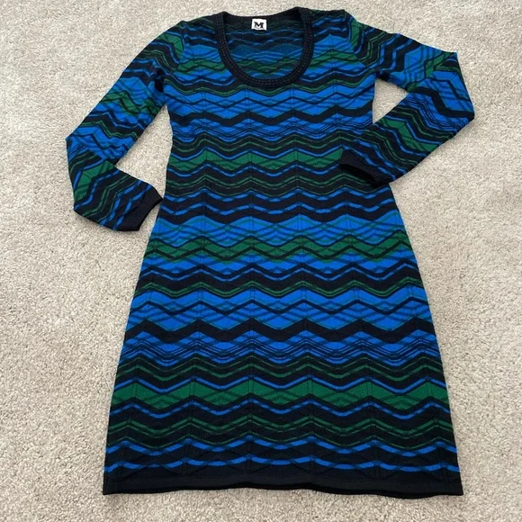 Crochet Dresses M Missoni Knit Dress M By Missoni Dresses M Missoni  Squiggly Purple Green And